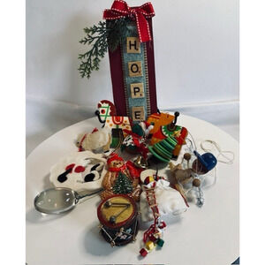 Grab Bag 14, Christmas Ornaments, Mixed Lot handmade Gordon Fraser Santa Holiday